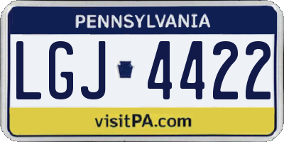 PA license plate LGJ4422