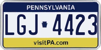 PA license plate LGJ4423