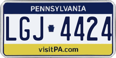 PA license plate LGJ4424