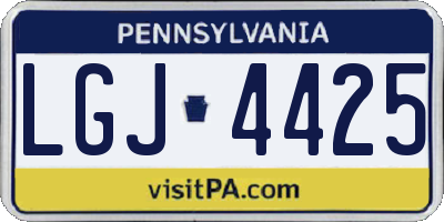 PA license plate LGJ4425