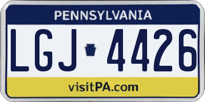 PA license plate LGJ4426