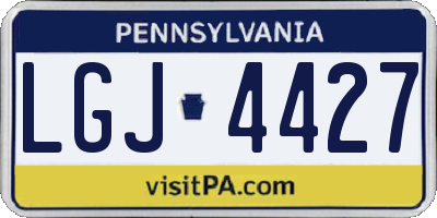 PA license plate LGJ4427