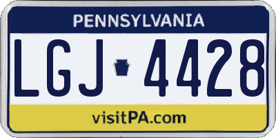 PA license plate LGJ4428