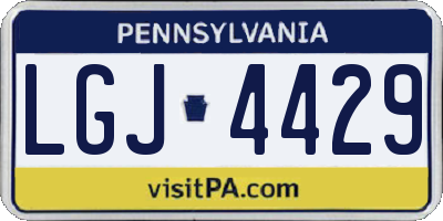 PA license plate LGJ4429