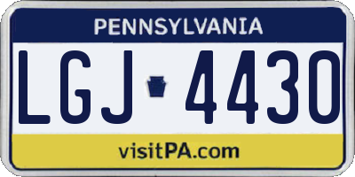 PA license plate LGJ4430