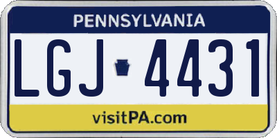 PA license plate LGJ4431