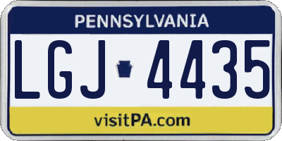 PA license plate LGJ4435