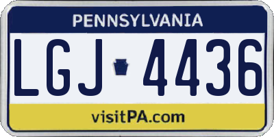 PA license plate LGJ4436