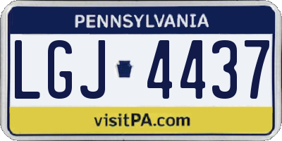 PA license plate LGJ4437