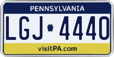 PA license plate LGJ4440