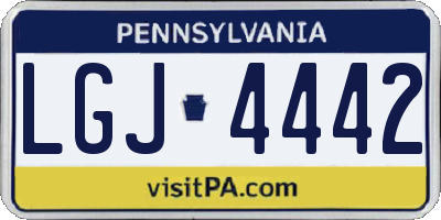 PA license plate LGJ4442