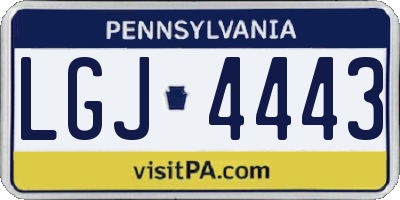 PA license plate LGJ4443