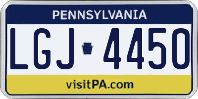 PA license plate LGJ4450