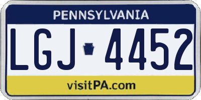 PA license plate LGJ4452