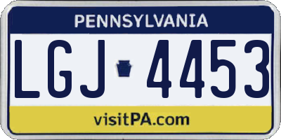 PA license plate LGJ4453