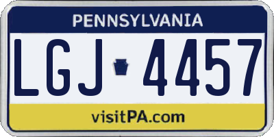 PA license plate LGJ4457