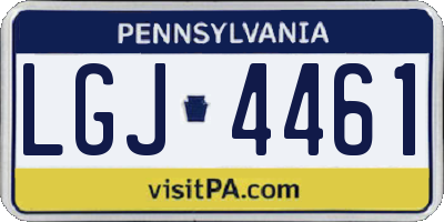 PA license plate LGJ4461