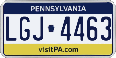 PA license plate LGJ4463