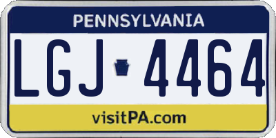 PA license plate LGJ4464