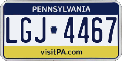 PA license plate LGJ4467