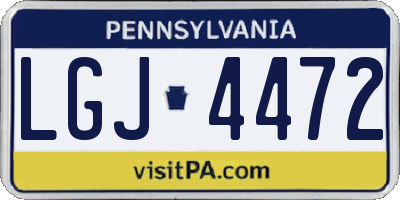 PA license plate LGJ4472
