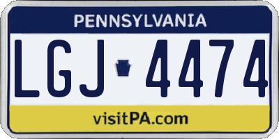 PA license plate LGJ4474