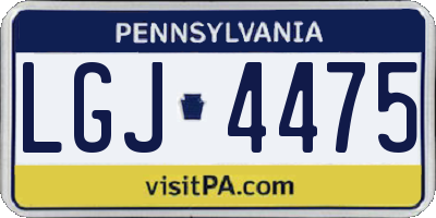 PA license plate LGJ4475