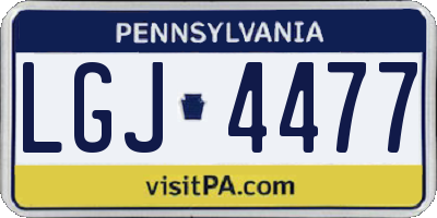 PA license plate LGJ4477