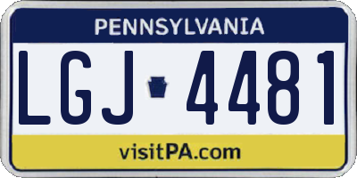 PA license plate LGJ4481