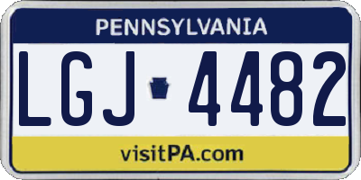 PA license plate LGJ4482