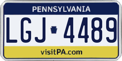 PA license plate LGJ4489