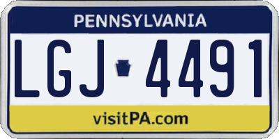 PA license plate LGJ4491
