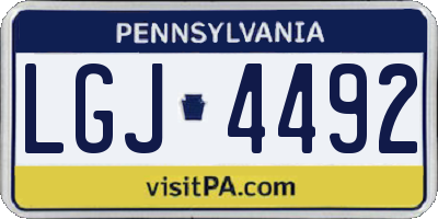 PA license plate LGJ4492