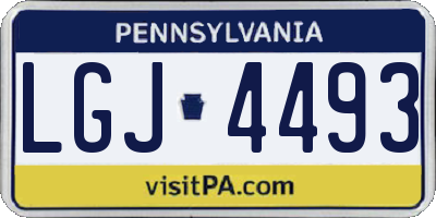 PA license plate LGJ4493