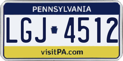 PA license plate LGJ4512