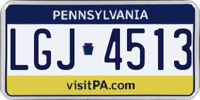 PA license plate LGJ4513