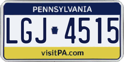 PA license plate LGJ4515