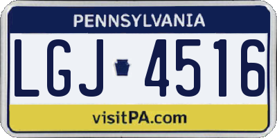PA license plate LGJ4516
