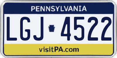 PA license plate LGJ4522