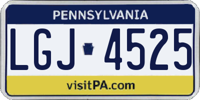 PA license plate LGJ4525