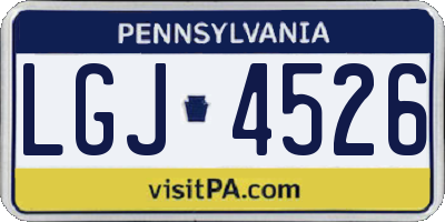 PA license plate LGJ4526