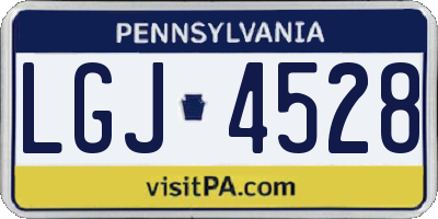 PA license plate LGJ4528