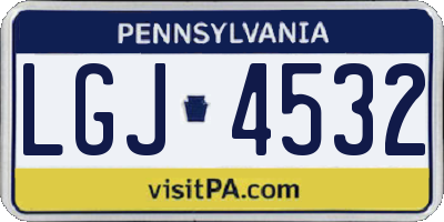 PA license plate LGJ4532