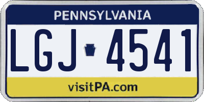 PA license plate LGJ4541