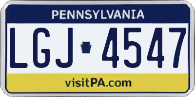 PA license plate LGJ4547