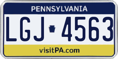 PA license plate LGJ4563