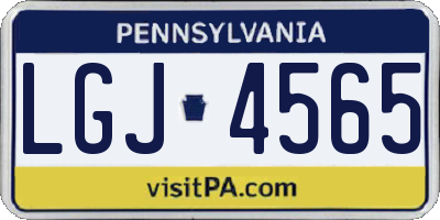 PA license plate LGJ4565