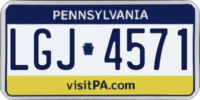 PA license plate LGJ4571