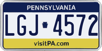 PA license plate LGJ4572