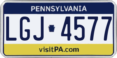 PA license plate LGJ4577